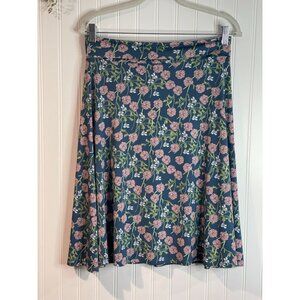 LuLaRoe Womens Floral Print A-Line Skirt Medium